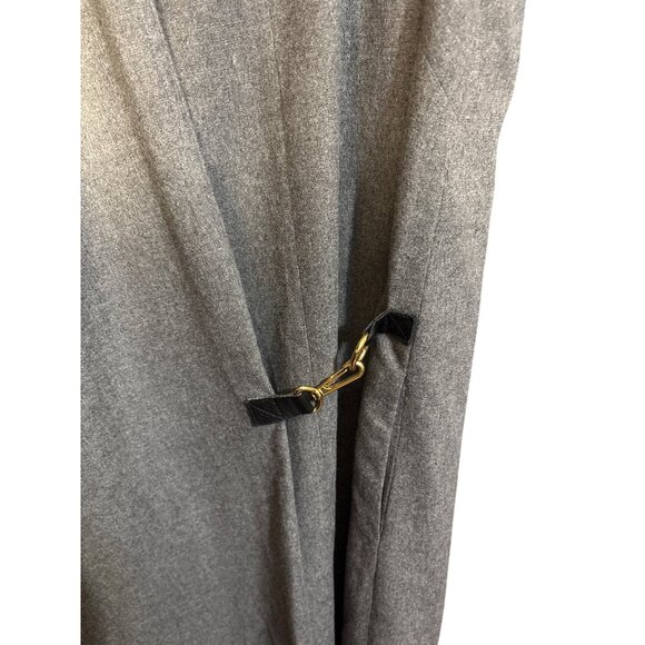 Lola Paris Gray Sleeveless Dress With Gold Buckle Accent Size 36 - Picture 3 of 6
